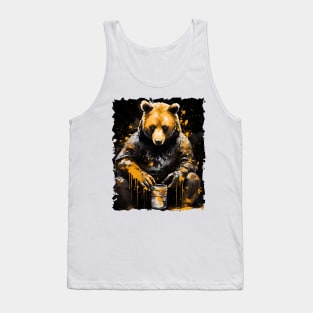 Brown Bear Eating Honey Tank Top